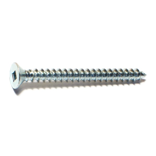 Midwest Fastener Sheet Metal Screw, #10 x 2 in, Zinc Plated Steel Flat Head Square Drive, 100 PK 08623 - main